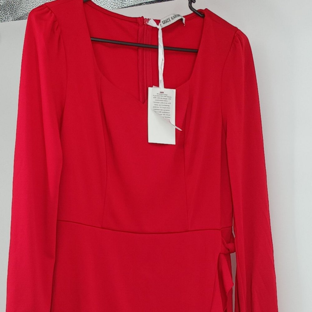 Grace Karin Woman Red Dress Wrap